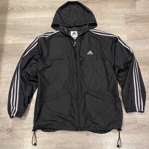 Vintage 1999 Adidas Packable
Windbreaker Jacket Mens Large L
Black Gray